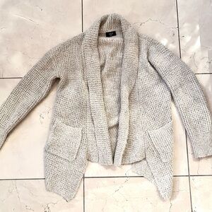 VICI grey waffle knit oversized open drape cardigan sweater size small